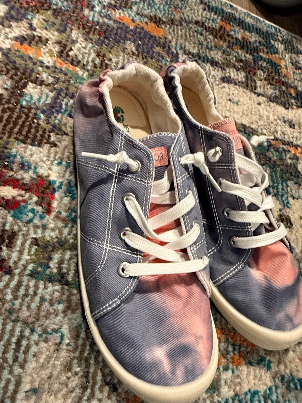 Kids Tie-Dye Canvas Sneakers - Pink & Blue
